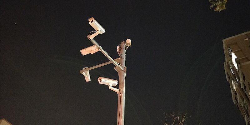 Pole-mounted CCTV cameras that need regular maintenance to keep recording